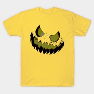 Scary Halloween Evil Laughing Yellow Orange Black Jack-O-Lantern T-Shirt